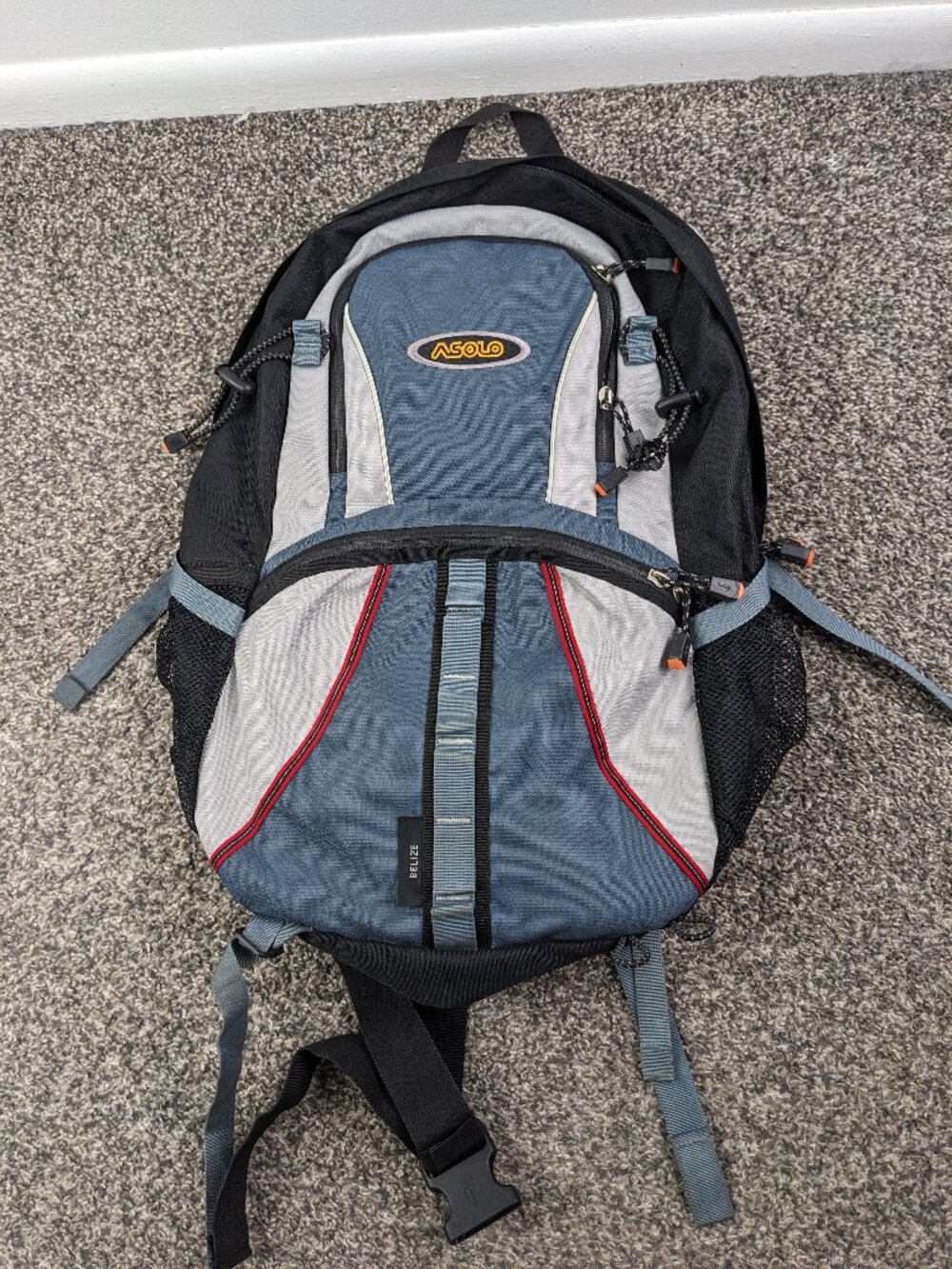 Asolo Backpack Hiking Technical Blue Black Ripstop Daypack Camping Travel Pack